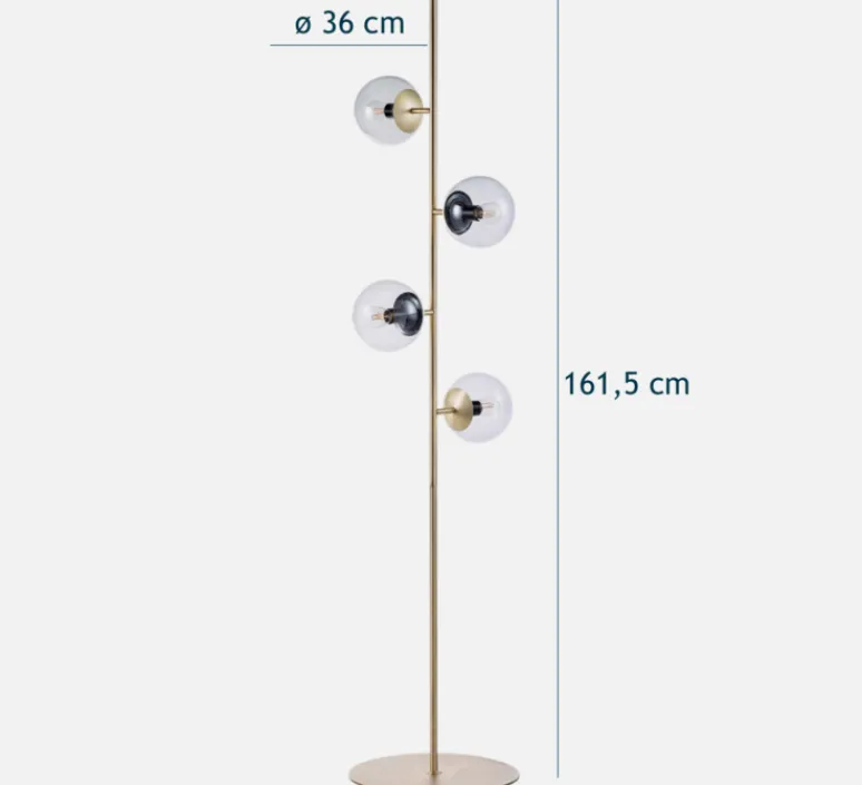 Lampadaire*Bolia Lampadaire, Orb, , Ø36cm, H161,5cm - Laiton, transparent