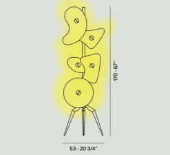 Lampadaire*Foscarini Lampadaire, Orbital, , Ø53cm, H170cm - blanc