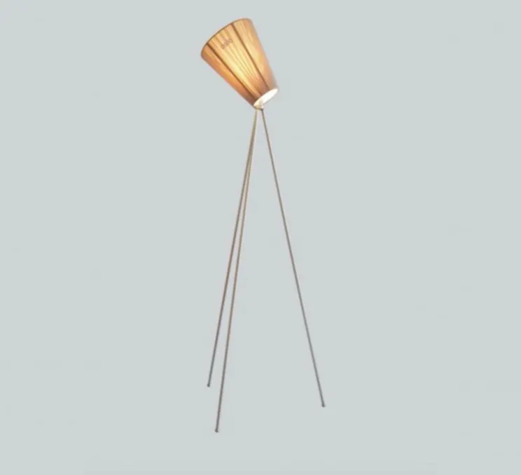 Lampadaire, Oslo Wood, beige, acier, H165cm - Northern