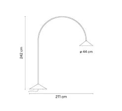 Lampadaire*Vibia Lampadaire, Out, 4275, , IP65, LED, dim, Dali, 2700K, 1362 lm, L44cm, H242cm - noir graphite