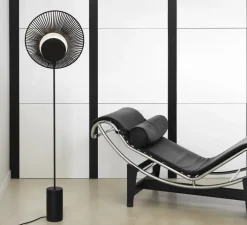 Lampadaire*Forestier Lampadaire, Oyster, , Ø40cm, H154cm - noir