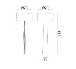 Lampadaire, Pajama 94, blanc, Ø70cm, H183cm - Gervasoni