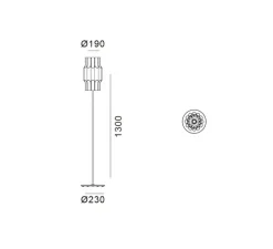 Lampadaire, Pan 190, bronze, Ø23cm, H130cm - Lyfa