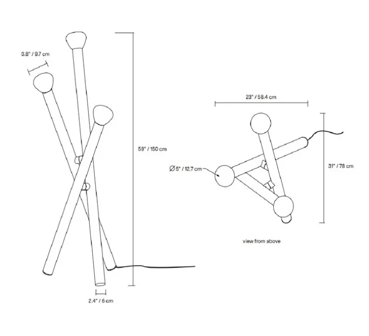 Lampadaire, Parc 05, noir, L23cm, H150cm - Lambert&Fils