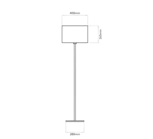 Lampadaire, Park Lane Rectangle 400, bronze, blanc, L28cm, H130,7cm - Astro