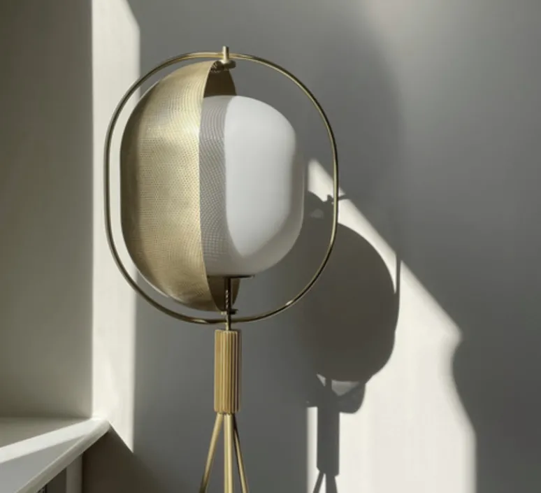 Lampadaire*101 Copenhagen Lampadaire, Pearl, , Ø35cm, H140cm - laiton