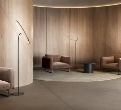 Lampadaire*KDLN Lampadaire, Poise, , LED, dim, 2700k, 3600 lm, Ø55cm, H196cm - noir et blanc