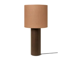 Lampadaire*Ferm Living Lampadaire, Post Solid , chêne fumé, abat-jour curry, Ø42cm, H110cm - chêne fumé, curry