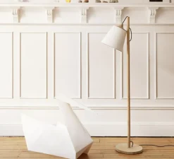 Lampadaire*Muuto Lampadaire, Pull, , H150cm, Ø31,5cm - blanc, chêne