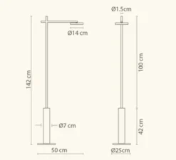 Lampadaire*Robin Lampadaire, Rafaela, , LED, 3000K, 1050 lm, Ø14cm, H142cm - noir mat