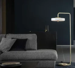 Lampadaire*Bert frank Lampadaire, Revolve, , LED, 2700K, Ø35cm, H140cm - blanc, or