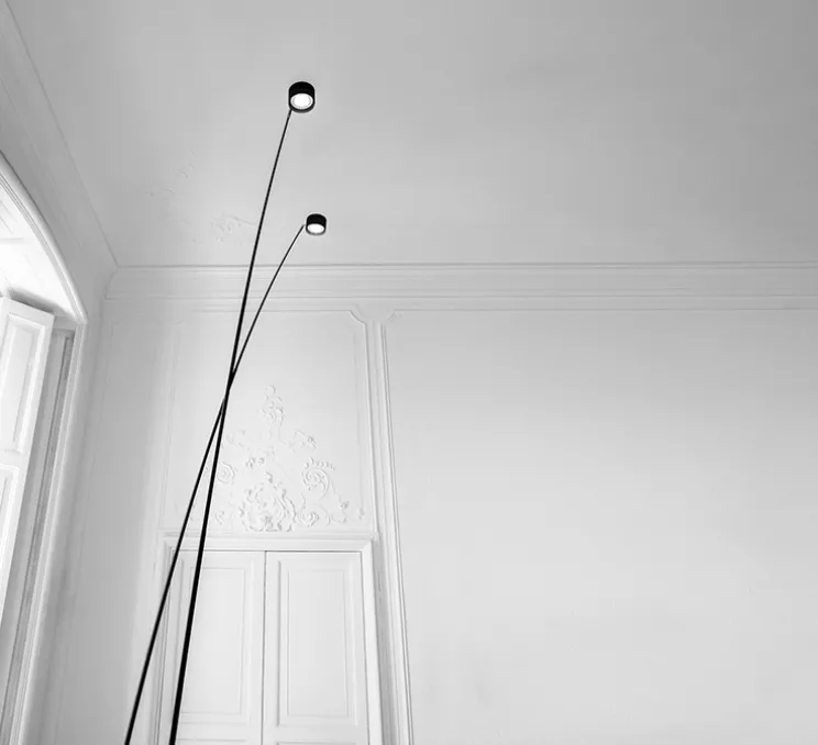 Lampadaire, Sampei 290, noir mat, LED, 2700K, 1808lm, L45cm, H265cm - Davide Groppi