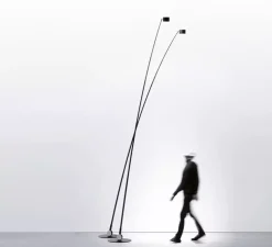 Lampadaire, Sampei 440, noir mat, LED, 2700K, 1832lm, dim, IP20, Ø230cm, H390cm - Davide Groppi