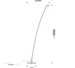 Lampadaire, Sampei 440, noir mat, LED, 2700K, 1832lm, dim, IP20, Ø230cm, H390cm - Davide Groppi