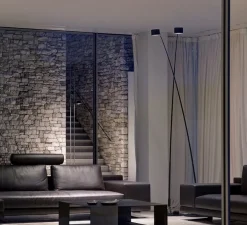 Lampadaire, Sampei 230, noir mat, LED, 2700K, 1808lm, L79,5cm, H215cm - Davide Groppi