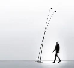 Lampadaire, Sampei 230, noir mat, LED, 2700K, 1808lm, L79,5cm, H215cm - Davide Groppi