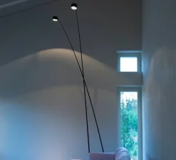 Lampadaire, Sampei 230, noir mat, LED, 2700K, 1808lm, L79,5cm, H215cm - Davide Groppi