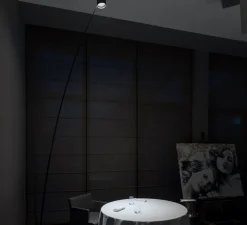 Lampadaire, Sampei 230, noir mat, LED, 2700K, 1808lm, L79,5cm, H215cm - Davide Groppi