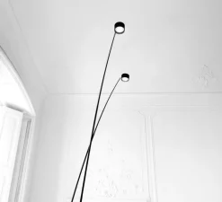 Lampadaire, Sampei 230, noir mat, LED, 2700K, 1808lm, L79,5cm, H215cm - Davide Groppi