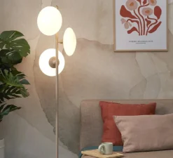 Lampadaire*Good&Mojo Lampadaire, Sapporo, , Ø32cm, H161cm - blanc et sable