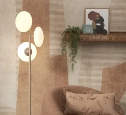 Lampadaire*Good&Mojo Lampadaire, Sapporo, , Ø32cm, H161cm - blanc et sable