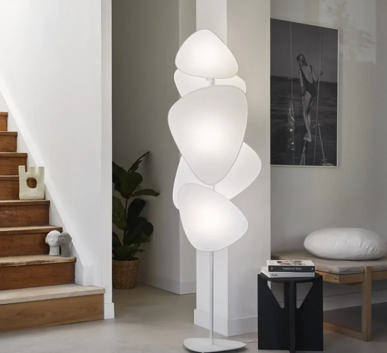 Lampadaire*Market Set Lampadaire, Screen, , L50cm, H179cm - blanc