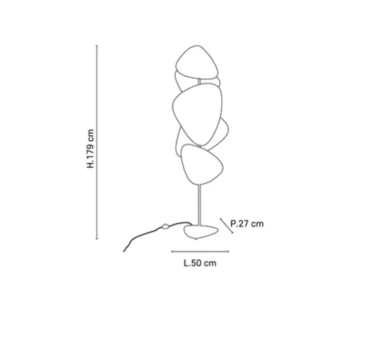 Lampadaire*Market Set Lampadaire, Screen, , L50cm, H179cm - blanc