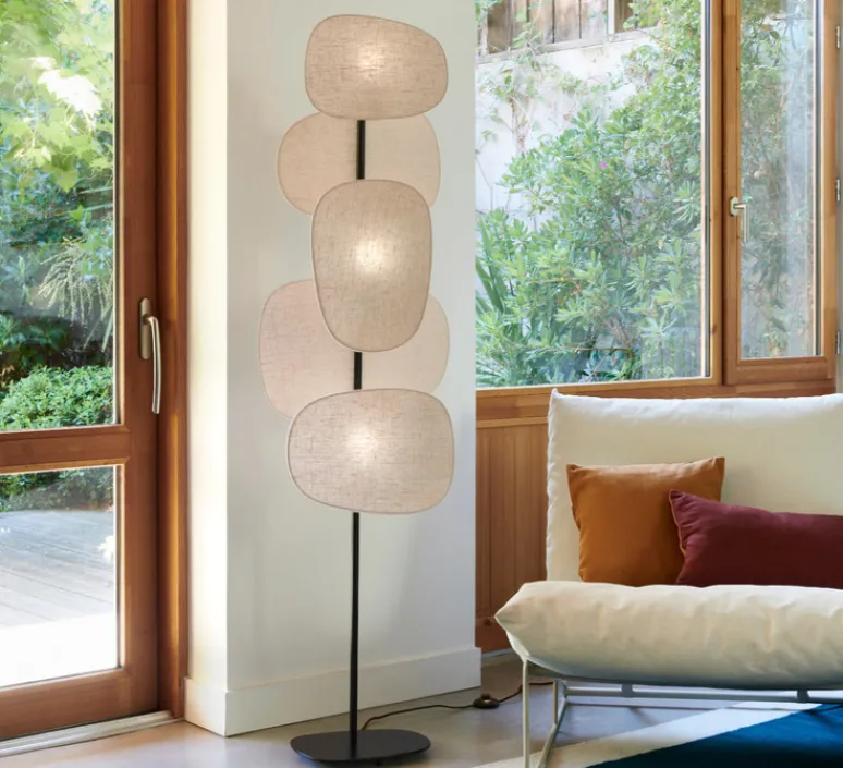 Lampadaire*Market Set Lampadaire, Screen 70's 3L, , L48cm, H174cm - lin bouleau