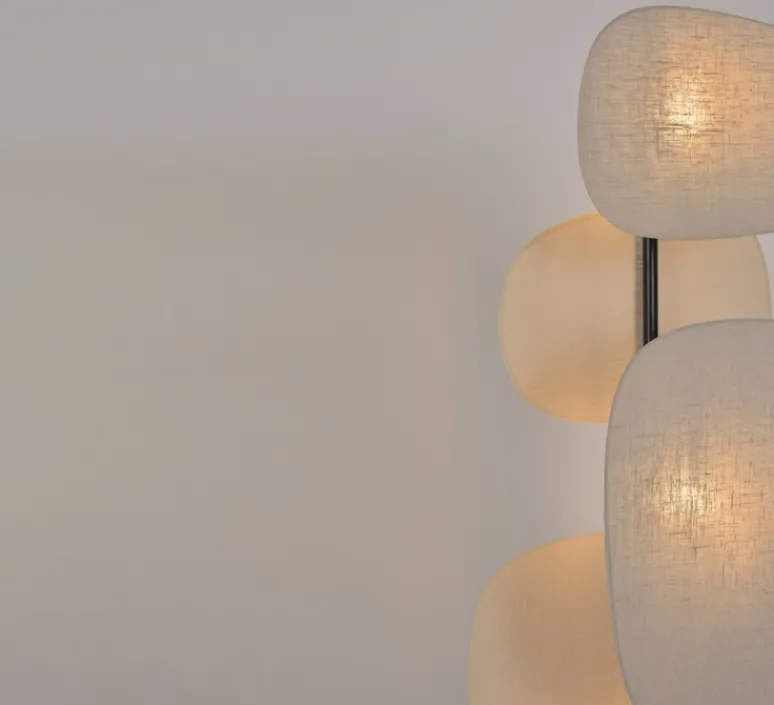 Lampadaire*Market Set Lampadaire, Screen 70's 3L, , L48cm, H174cm - lin bouleau