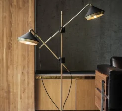 Lampadaire*Bert frank Lampadaire, Shear, , 2700K, 500LM L30cm, H120cm - laiton noir