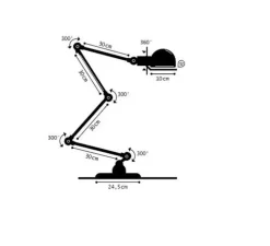 Lampadaire, Signal 4 bras, SI433, or nacré, brillant, Ø24,5cm, H120cm - Jieldé