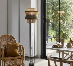 Lampadaire*Market Set Lampadaire, Singapour Double, , Ø40cm, H157cm - Kaki, curry