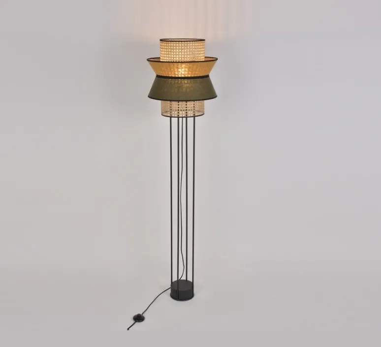 Lampadaire*Market Set Lampadaire, Singapour Double, , Ø40cm, H157cm - Kaki, curry