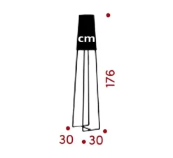 Lampadaire*Fraumaier Lampadaire, SlimSophie, dimmable, , L30cm, H176cm - rouge