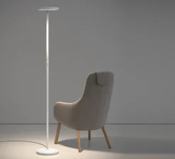 Lampadaire, Sol F1, blanc, LED, 2700K, 8800 lm, Ø28,5cm, H185cm - Rotaliana