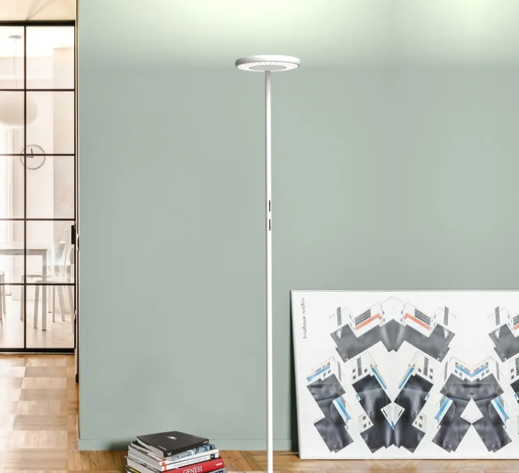 Lampadaire, Sol F1, blanc, LED, 2700K, 8800 lm, Ø28,5cm, H185cm - Rotaliana