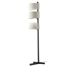Lampadaire, Stand Up, noir, lin naturel, Ø40cm, H175cm - Faro