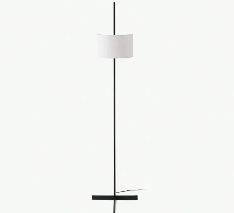 Lampadaire, Stand Up, noir, blanc, Ø40cm, H175cm - Faro