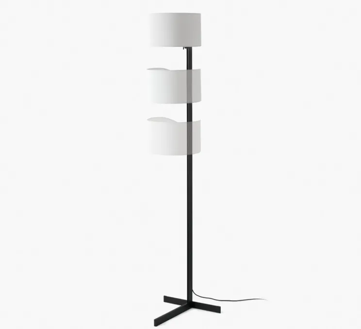 Lampadaire, Stand Up, noir, blanc, Ø40cm, H175cm - Faro