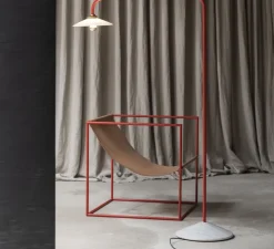 Lampadaire, Standing Lamp marble N°1, rouge, L34cm, H141cm - Valerie_Objects