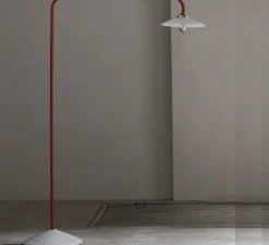 Lampadaire, Standing Lamp marble N°1, rouge, L34cm, H141cm - Valerie_Objects