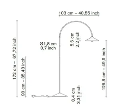 Lampadaire, Standing Lamp marble N°2, rouge foncé, L34cm, H172cm - Valerie_Objects