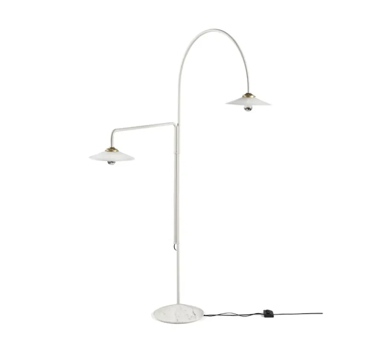 Lampadaire*Valerie_Objects Lampadaire, Standing Lamp marble N°3, , L34cm, H200cm - blanc