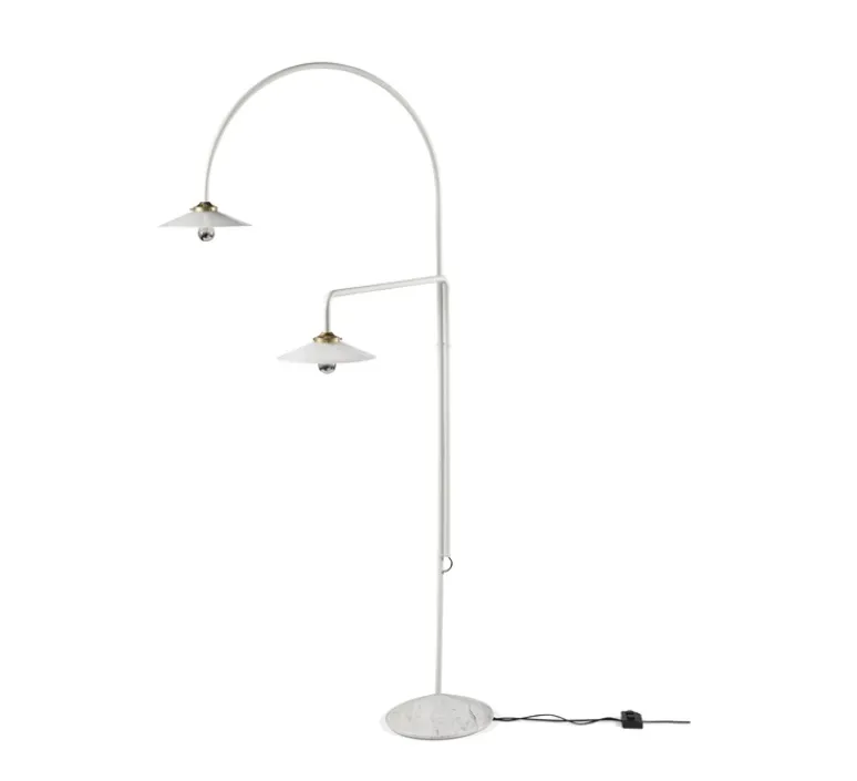 Lampadaire*Valerie_Objects Lampadaire, Standing Lamp marble N°3, , L34cm, H200cm - blanc