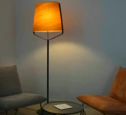 Lampadaire*Faro Lampadaire, STOOD, , LED, Ø51cm, H182cm - bois, noir