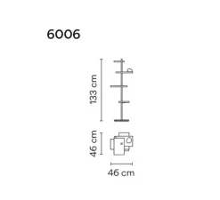 Lampadaire, Suite 6006, marron, LED, dim, 2700K, 1545 lm, L46cm, H133cm - Vibia