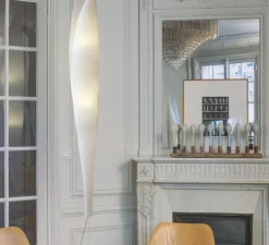 Lampadaire suspendu, ENVOL, blanc, H198cm - Celine-Wright