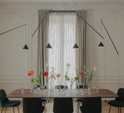 Lampadaire suspendu, North 5666, noir, LED, dim, 2700K, 1041 lm, L16cm, H208cm - Vibia