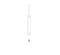 Lampadaire suspendu, Skylines S&P Linear maxi, noir, laiton satiné, LED, dim, 2700/3000K, 1560 lm, Ø24cm, H132cm - Lumen Center Italia