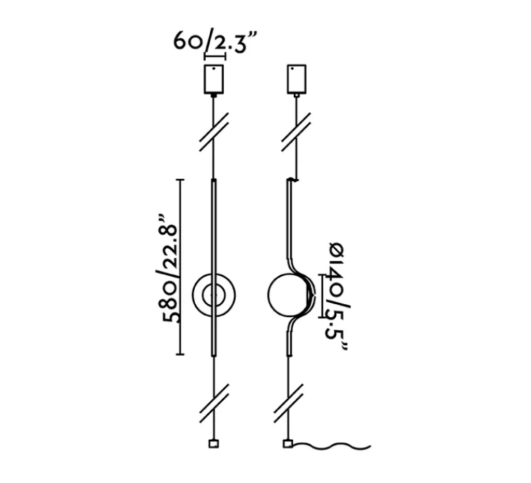 Suspension*Faro Lampadaire, suspension, LE VITA, , LED, 2700K, 570lm, L25cm, H118cm - noir